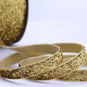 Stretch Velvet Present Wrapping Accessories 1 Inch Glitter Elastic Metallic