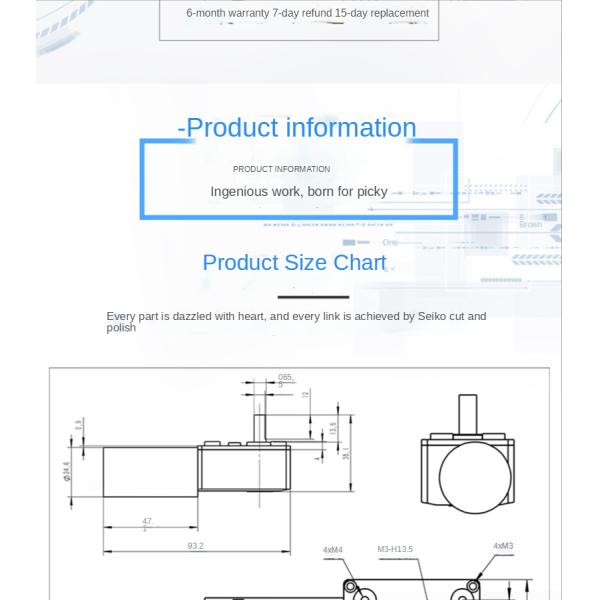 ASLONG JGY-370GB DC Worm Gear Motors 12v High Torque Reducer