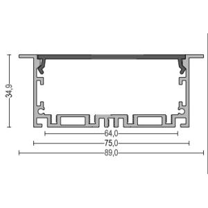 35mm 6063 T5 Recessed Aluminium Led Channel For Home