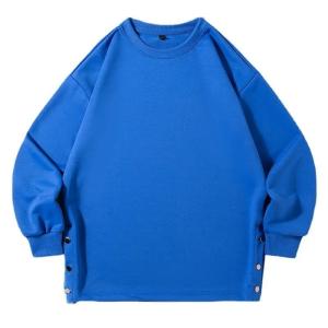 2023 Spring New Solid Color Heavy Round Neck Hoodie Loose Fashion Couple Clothes