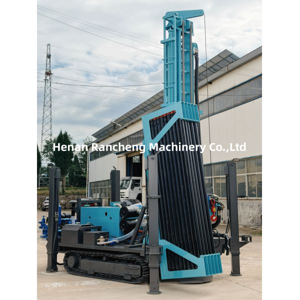 Latest Upgrade RCF350C 350m Steel Track Water Well Drilling Machine With Pipe Rack