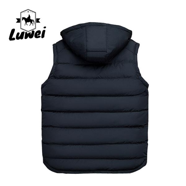 Wholesale High Quality Customization Sleeveless Utility Cotton Hooded Man Oversized Knit Down Vest For Men Sale