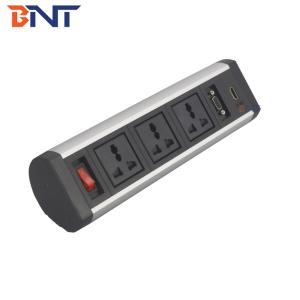 Modern Office Table Clamp Mount Power Outlet With Metal Bracket