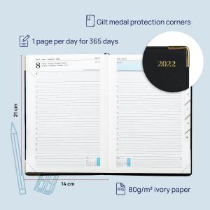 PU Leatherette Cover Medium Academic Planner 100GSM Ivory Paper