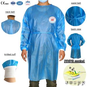 OEM Laboratory PPE Medical Gown PP PE Coated Disposable Safety Clothing