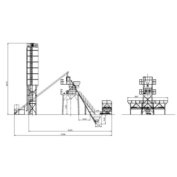 Commerial Hopper Type Concrete Mixing Plant , Ready Mix Cement Plant