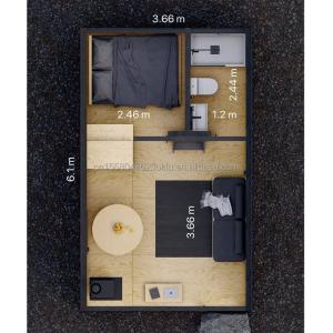 Hotel Triangular Container House with Prefabricated Steel Structure and Sandwich