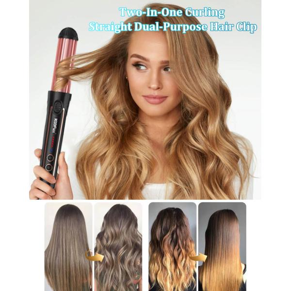 2 In 1 PTC Plate Culing Hair Straightener Multifunctional Adjustable Temperature