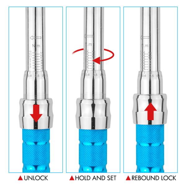Stainless Steel Bicycle Torque Wrench 2 To 14nm Adjustable Socket Wrench Set T30