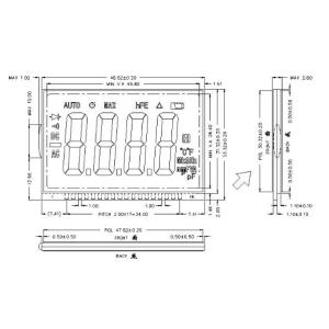 Positive Transmissive 6 O′ Clock Segment LCD Display For Instrument
