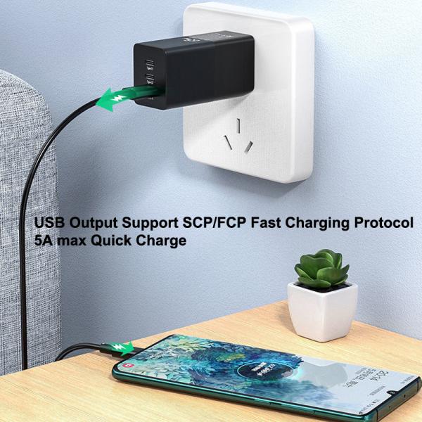 ABS Laptop IPad QC3.0 GaN USB Charger UK 3 Port Mi Fast 65W