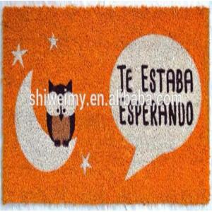 Hot sales coconut natural fiber printed door mat