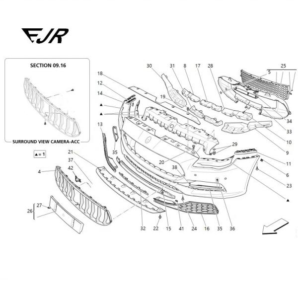 Maserati Car Fitment PP Air Duct Assembly 670036545 For Quattroporte Auto Parts 2017