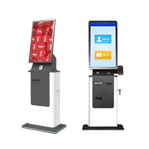 Buy 27/32 Inch Self Service Kiosk Terminal Ticket Printing Cash Receive Card Dispensing and Passport Scanning Functions at wholesale prices