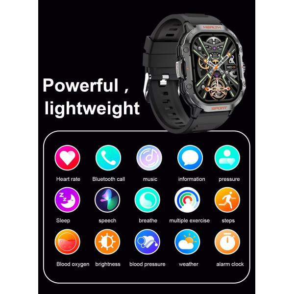 Outdoor HK24 SmartWatch 2.01 Inch Amoled Screen BT Call IP67 Waterproof SmartWatch