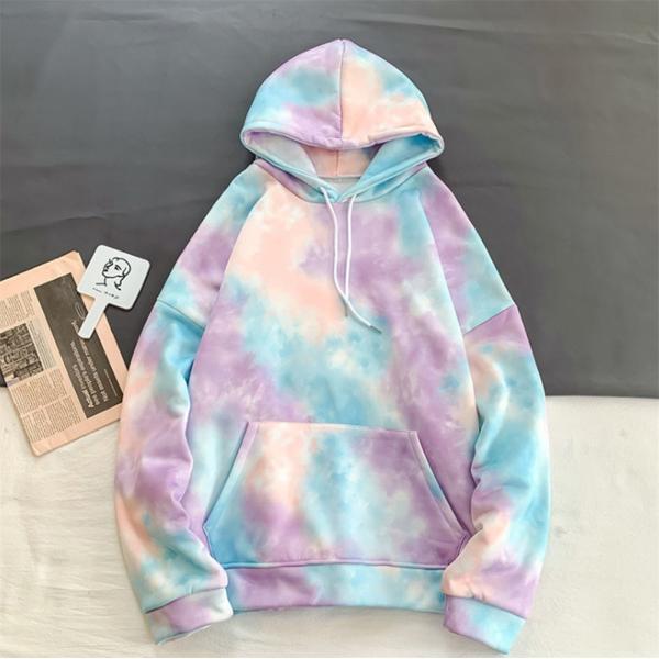 Acid Wash Mens Oversized Pullover Hoodie Custom 100% Cotton Terry Tie Dye