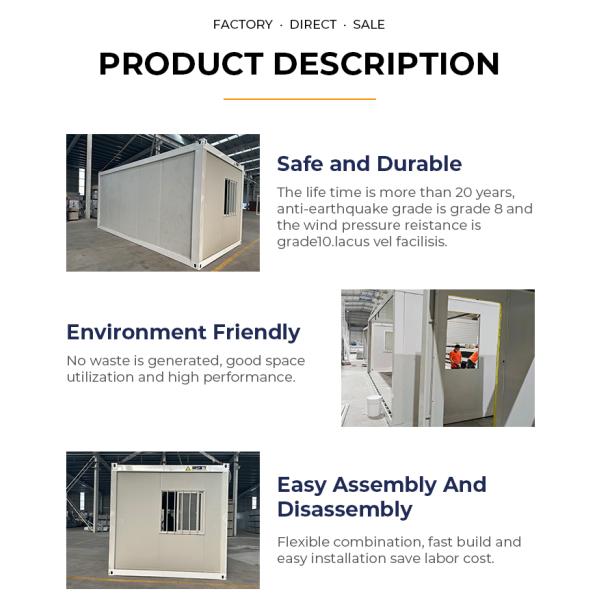 House Aluminum Window Prefab Modular Z Folding Container Homes with Optional Size and Easy Install Design