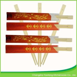 Convenient Custom Disposable Bamboo Chopsticks 24cm Twins Paper Wrap