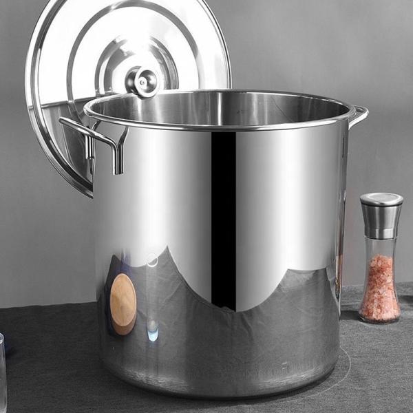 Buy 201 Stainless Steel Commercial Bucket Heavy Duty Cooking Pot at wholesale prices