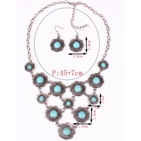 Tibetan silver turquoise retro series, jewelry suit