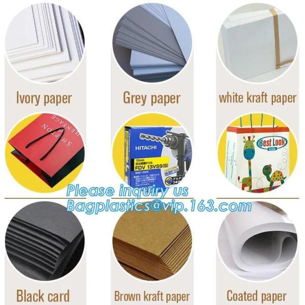 Gold foil stamp matt laminated black handle rope hair extension packaging bag red paper bag,Handle Brown Kraft Gift Pape