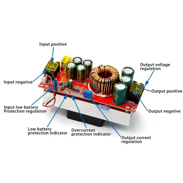 1800W 40A DC-DC Constant Voltage Constant Current Boost Converter Boosts 10-60V by Fan for 12-90V