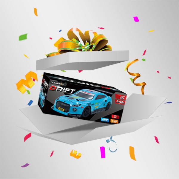 1 14 Ratio LED Light Drift Electric 4WD Racing Car with 2.4G Speed Remote Control