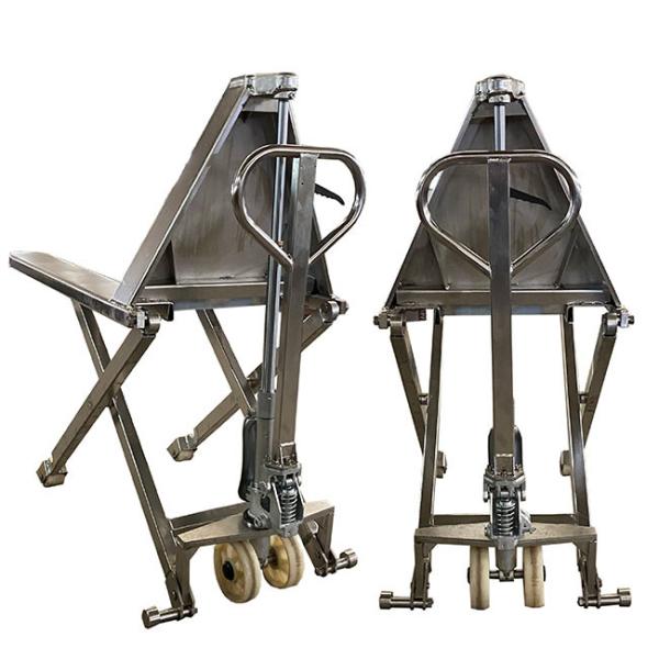 Buy Stainless Scissor Pallet Truck Manual 2200lbs Lifting Height 800mm at wholesale prices