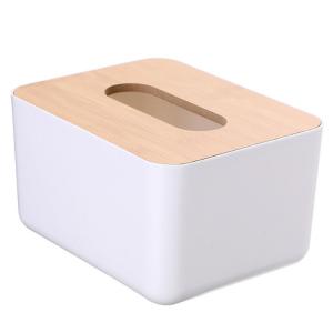 Rectangular Bamboo Wooden Tissue Box Holder Dispenser