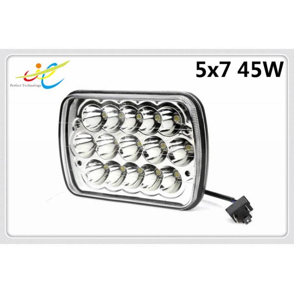 DCV12V 24V sealed beam rectangle 5x7 45W truck headlight with Hight Low Spot beam