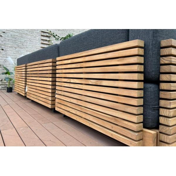 7 Seater Luxury Teak Wood Outdoor Patio Sofa Set Armless Sofa Size W99 x D104 x H56cm