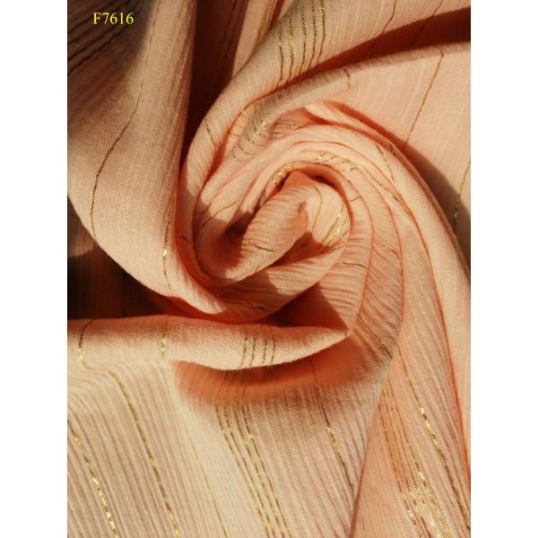 F7616 Cotton Crinkle Lady Fashion Skirt Shirt Fabric Gold Yarn Stripe cotton crepe crinkle fabric 60S