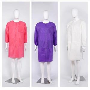 Spring / Autumn Labratory Jacket Disposable Non-Woven PP Lab Coat from OEM PPE