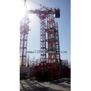 SS100/100 Mini Materials Hoister 2*1000KG Load Two Cages Chain Elevator