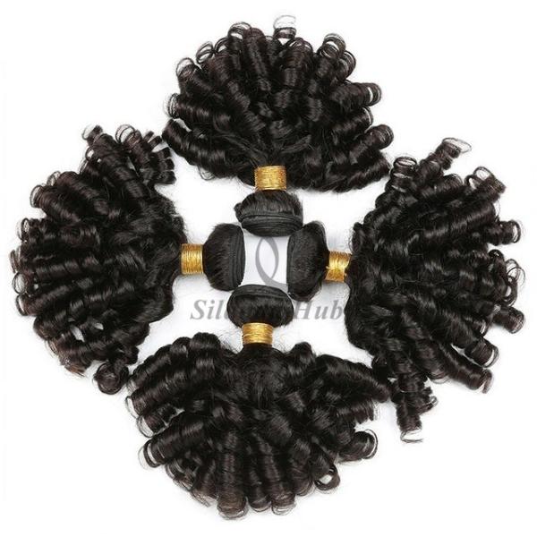 Natural Black Funmi Curly Remy Human Hair Bundles Sew In Weave Bundles Brazilian Bundle Deals