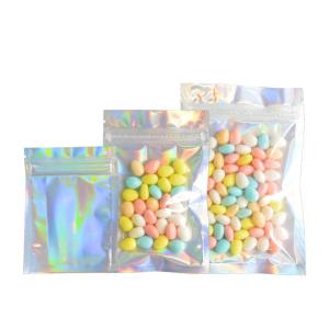 7g Resealable Aluminum Bags Holographic Gravnre Print Side Gusset Pouch