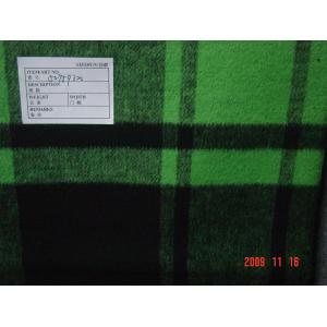 Quality Wool Double sided woollen fleece fabric green lattice for sale