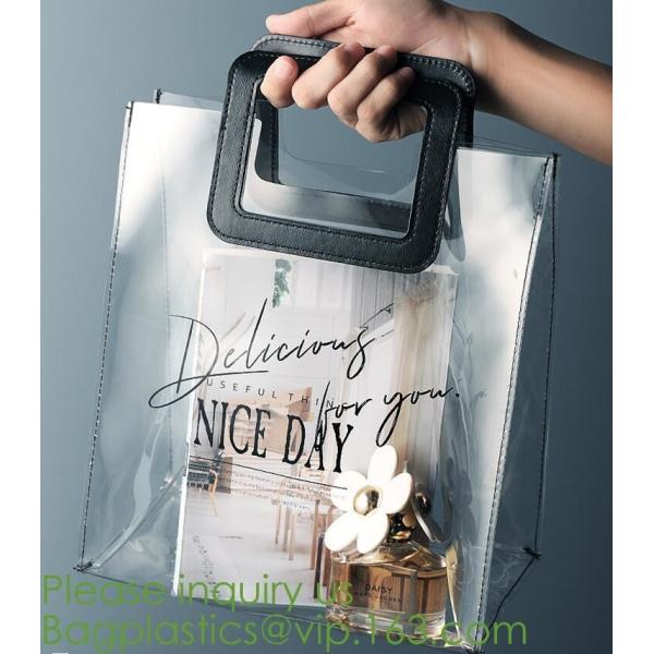 Fashionable big colorful Laser PVC shopping storage bag with handle and accept
