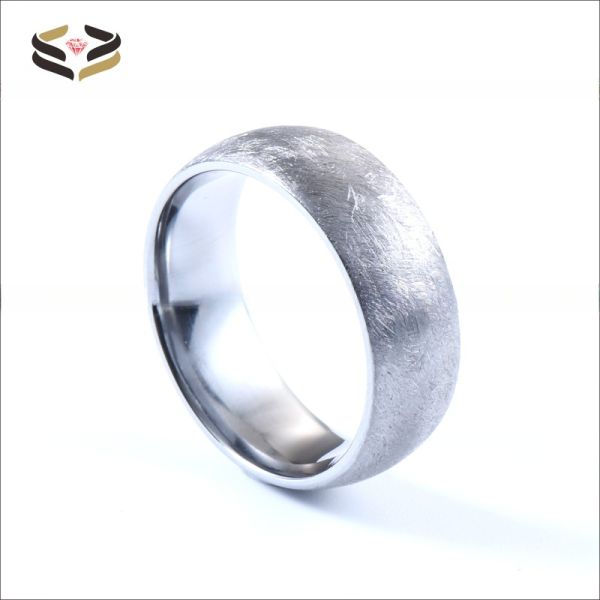 8mm Fashion Cobalt-chromium Ring Brush Mens Wedding Band Custom Made with Your Own Logo TRENDY Style Occasion Engagement