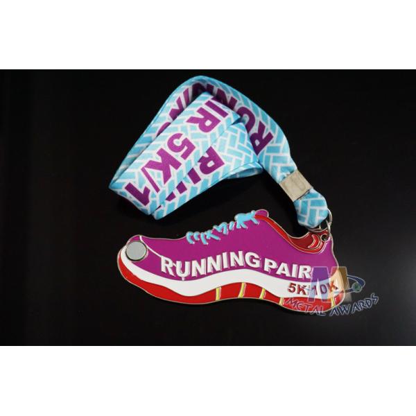 Shoe Shape Custom 5k Medals , Custom Olympic Medals Antique Color Plating