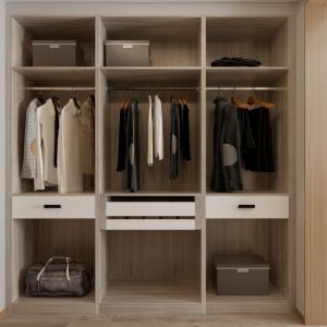 Wooden Lacquer 6x6 Walk In Closet Cupboard Dressing Room Premade