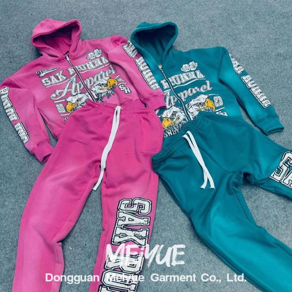 Screen Printed Dtg Print Baggy Sweatpants And Hoodie Set Mens Jogging Suits Windproof