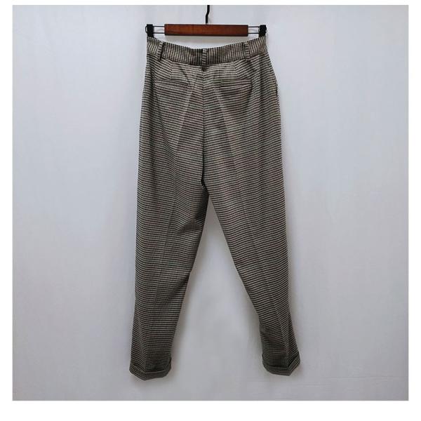 Breathable Casual Women Yarn Dyed Checkered Suit Pants