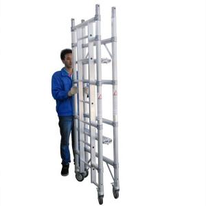 Silver Aluminium Scaffold Tower Customized Mobile Foldable Scaffolding Tower