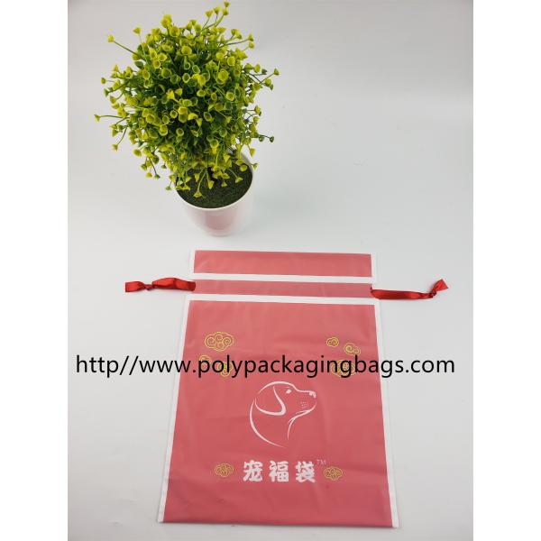 Fashional Plastic Bags With Drawstring Closure , Customized Logo Printed