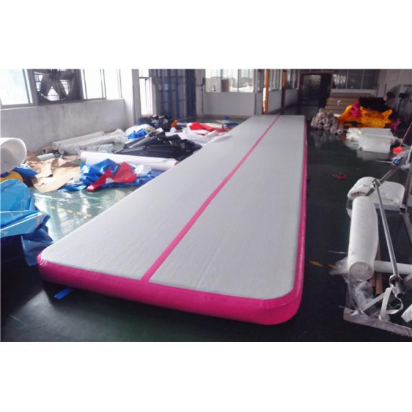 Buy Pink Small Blow Up Gymnastics Mat , Inflatable Tumble Track For Home at wholesale prices
