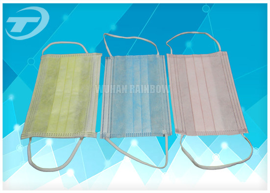 Colorful Disposable Medical Mouth Mask Earloop Or Tie-On , Nurse Face Mask
