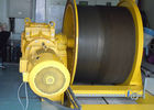 Electric Winch Machine 5 Ton Alloy Steel Yellow With Grooved Drum