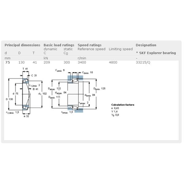 Vibration Resistance 33215 /Q Radial Roller Bearing Low Cross Section