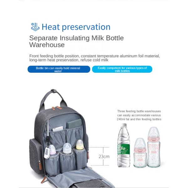 23L Embroidered Large Capacity Diaper Bag Backpack 0.9kg